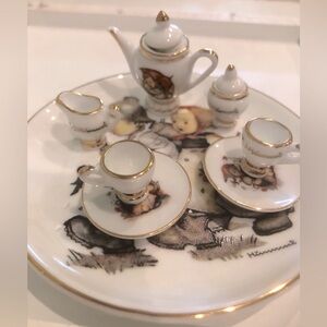 M J Hummel miniature tea set of Hansel and Gretel